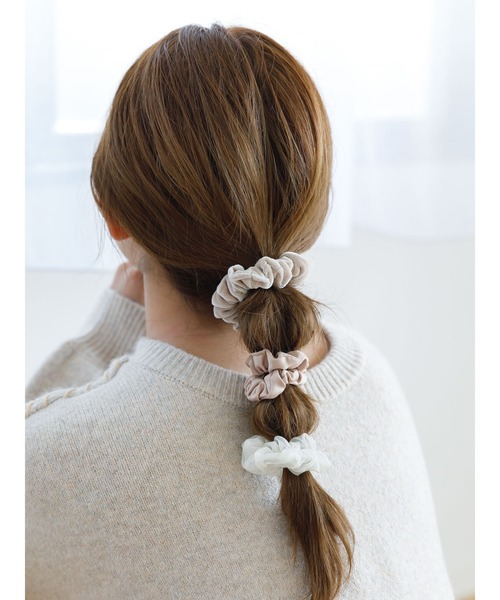 SLURR（スラ―）の「3SETミニシュシュ（シュシュ・レディース・ベージュ/モカ・FREE）」の4枚目の写真