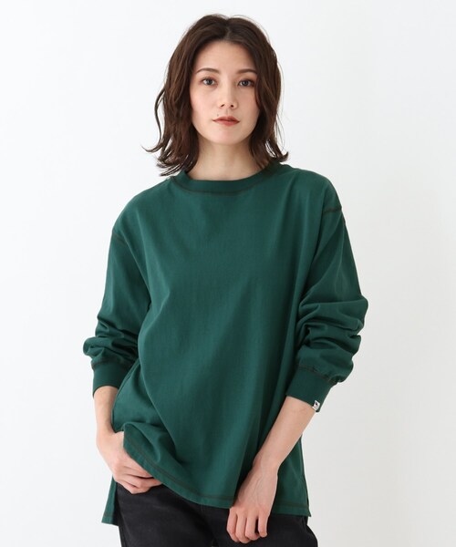 SHOO・LA・RUE(シューラルー)の「◆【USAコットン】サイドスリットロンT(Tシャツ/カットソー・レディース・アイボリー/レンガ/チャコールグレー/ピンク系/ベージュ系その他2/グリーン/ブラック系2・02/03/04)」の6枚目の写真