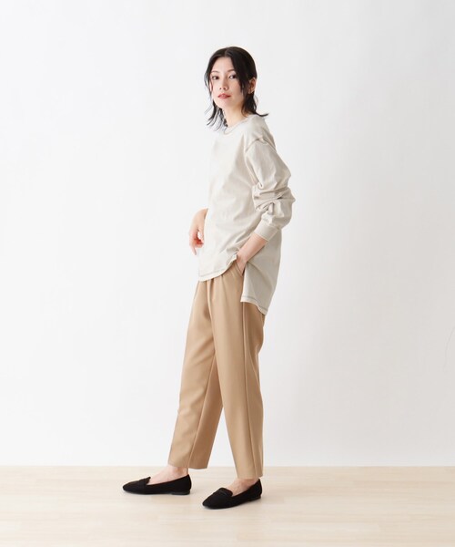 SHOO・LA・RUE(シューラルー)の「◆【USAコットン】サイドスリットロンT(Tシャツ/カットソー・レディース・アイボリー/レンガ/チャコールグレー/ピンク系/ベージュ系その他2/グリーン/ブラック系2・02/03/04)」の14枚目の写真