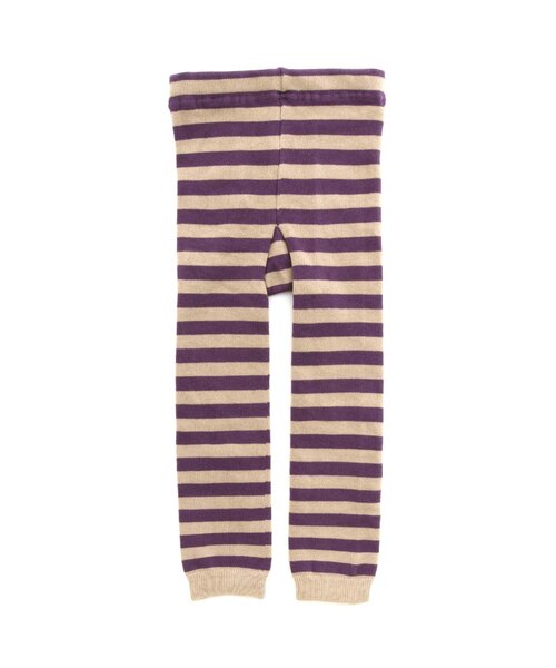 Ampersand(アンパサンド)の「ボーダーレギンス(レギンス/スパッツ・キッズ・ベージュ/ブラウン/チャコール/ネイビー・140/80/100/110/120/90)」の3枚目の写真