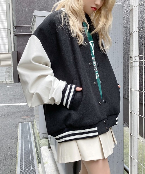 Figments(フィグメンツ)の「オーバースタジャン(ブルゾン・レディース・オフホワイト/ブラック・SMALL/MEDIUM)」の21枚目の写真