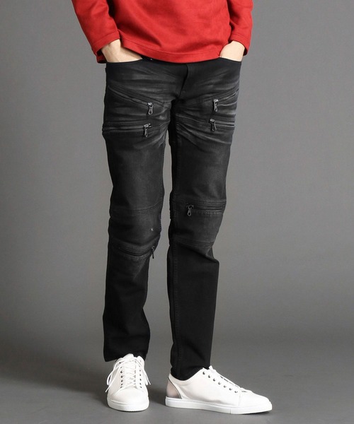 HIDEAWAYS NICOLE（ハイダウェイニコル）の「２ｗａｙストレッチデザインデニム（デニムパンツ・メンズ・ブラック/ブラック系1/ネイビー/ネイビー系1・SMALL/MEDIUM/LARGE/X-LARGE）」の3枚目の写真