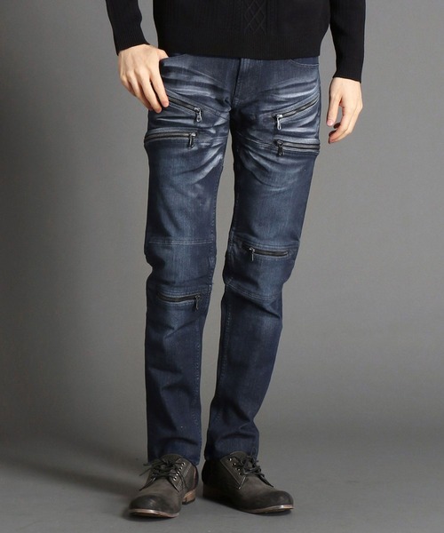 HIDEAWAYS NICOLE（ハイダウェイニコル）の「２ｗａｙストレッチデザインデニム（デニムパンツ・メンズ・ブラック/ブラック系1/ネイビー/ネイビー系1・SMALL/MEDIUM/LARGE/X-LARGE）」の4枚目の写真