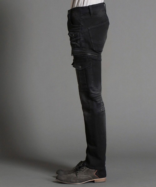HIDEAWAYS NICOLE（ハイダウェイニコル）の「２ｗａｙストレッチデザインデニム（デニムパンツ・メンズ・ブラック/ブラック系1/ネイビー/ネイビー系1・SMALL/MEDIUM/LARGE/X-LARGE）」の6枚目の写真