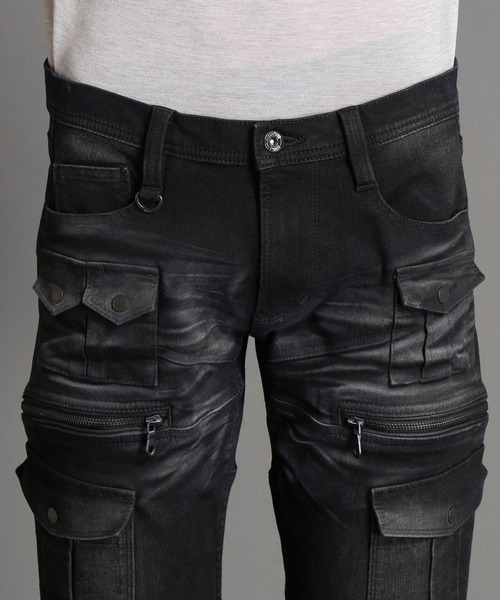 HIDEAWAYS NICOLE（ハイダウェイニコル）の「２ｗａｙストレッチデザインデニム（デニムパンツ・メンズ・ブラック/ブラック系1/ネイビー/ネイビー系1・SMALL/MEDIUM/LARGE/X-LARGE）」の7枚目の写真