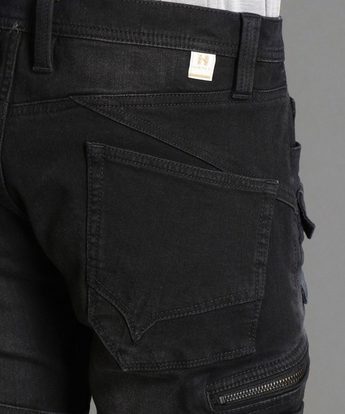 HIDEAWAYS NICOLE（ハイダウェイニコル）の「２ｗａｙストレッチデザインデニム（デニムパンツ・メンズ・ブラック/ブラック系1/ネイビー/ネイビー系1・SMALL/MEDIUM/LARGE/X-LARGE）」の10枚目の写真