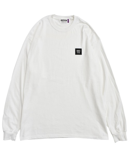 DOUBLE STEAL（ダブルスティール）の「mini BOX LOGO　長袖Tシャツ（Tシャツ/カットソー・メンズ・ブラック/サンドベージュ/アーミー/ホワイト×ブラック/ホワイト×パープル・MEDIUM/LARGE/X-LARGE）」の2枚目の写真