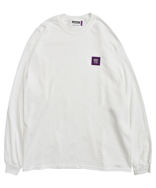 DOUBLE STEAL（ダブルスティール）の「mini BOX LOGO　長袖Tシャツ（Tシャツ/カットソー・メンズ・ブラック/サンドベージュ/アーミー/ホワイト×ブラック/ホワイト×パープル・MEDIUM/LARGE/X-LARGE）」の3枚目の写真