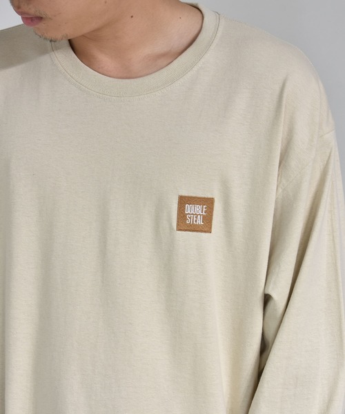 DOUBLE STEAL（ダブルスティール）の「mini BOX LOGO　長袖Tシャツ（Tシャツ/カットソー・メンズ・ブラック/サンドベージュ/アーミー/ホワイト×ブラック/ホワイト×パープル・MEDIUM/LARGE/X-LARGE）」の5枚目の写真