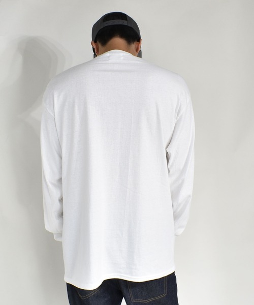 DOUBLE STEAL（ダブルスティール）の「mini BOX LOGO　長袖Tシャツ（Tシャツ/カットソー・メンズ・ブラック/サンドベージュ/アーミー/ホワイト×ブラック/ホワイト×パープル・MEDIUM/LARGE/X-LARGE）」の13枚目の写真
