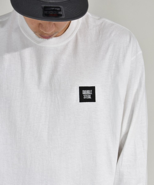 DOUBLE STEAL（ダブルスティール）の「mini BOX LOGO　長袖Tシャツ（Tシャツ/カットソー・メンズ・ブラック/サンドベージュ/アーミー/ホワイト×ブラック/ホワイト×パープル・MEDIUM/LARGE/X-LARGE）」の14枚目の写真