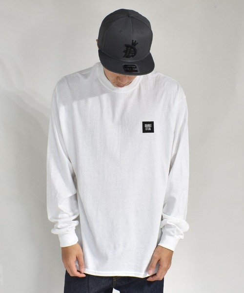 DOUBLE STEAL（ダブルスティール）の「mini BOX LOGO　長袖Tシャツ（Tシャツ/カットソー・メンズ・ブラック/サンドベージュ/アーミー/ホワイト×ブラック/ホワイト×パープル・MEDIUM/LARGE/X-LARGE）」の15枚目の写真