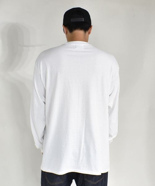 DOUBLE STEAL（ダブルスティール）の「mini BOX LOGO　長袖Tシャツ（Tシャツ/カットソー・メンズ・ブラック/サンドベージュ/アーミー/ホワイト×ブラック/ホワイト×パープル・MEDIUM/LARGE/X-LARGE）」の16枚目の写真