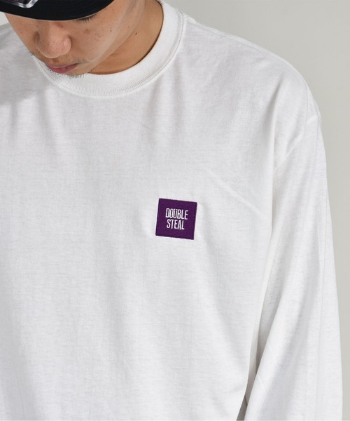 DOUBLE STEAL（ダブルスティール）の「mini BOX LOGO　長袖Tシャツ（Tシャツ/カットソー・メンズ・ブラック/サンドベージュ/アーミー/ホワイト×ブラック/ホワイト×パープル・MEDIUM/LARGE/X-LARGE）」の17枚目の写真