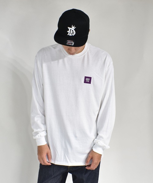 DOUBLE STEAL（ダブルスティール）の「mini BOX LOGO　長袖Tシャツ（Tシャツ/カットソー・メンズ・ブラック/サンドベージュ/アーミー/ホワイト×ブラック/ホワイト×パープル・MEDIUM/LARGE/X-LARGE）」の18枚目の写真