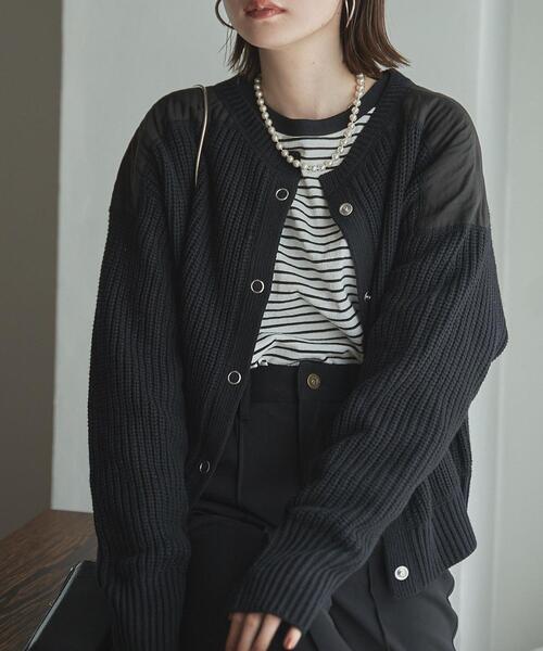 coen（コーエン）の「［洗える］2WAYコマンドニット（ニット/セーター・レディース・ブラック/オフホワイト/ネイビー・MEDIUM/LARGE）」の3枚目の写真