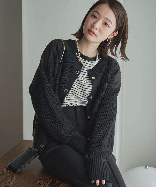 coen（コーエン）の「［洗える］2WAYコマンドニット（ニット/セーター・レディース・ブラック/オフホワイト/ネイビー・MEDIUM/LARGE）」の10枚目の写真