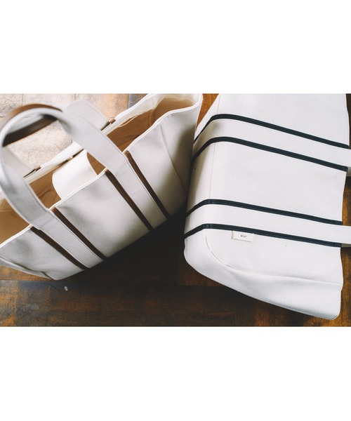 etul（エツル）の「「etul / エツル」リサイクルキャンバス　ライントートバッグL（トートバッグ・レディース・ブラック/ブラウン・FREE）」の11枚目の写真