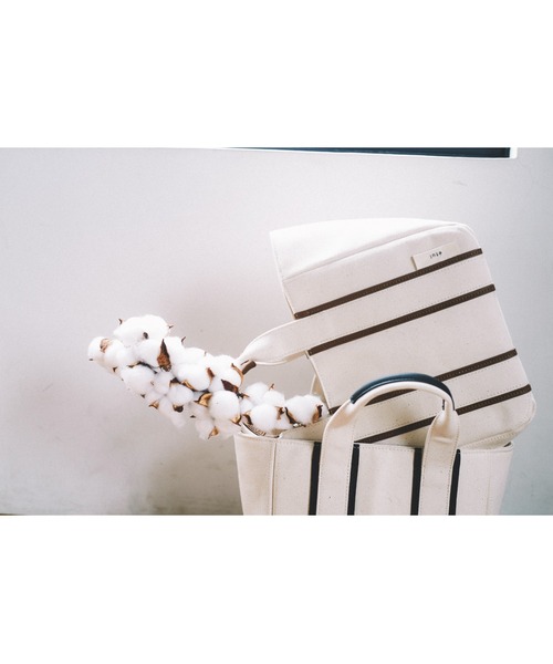 etul（エツル）の「「etul / エツル」リサイクルキャンバス　ライントートバッグL（トートバッグ・レディース・ブラック/ブラウン・FREE）」の12枚目の写真