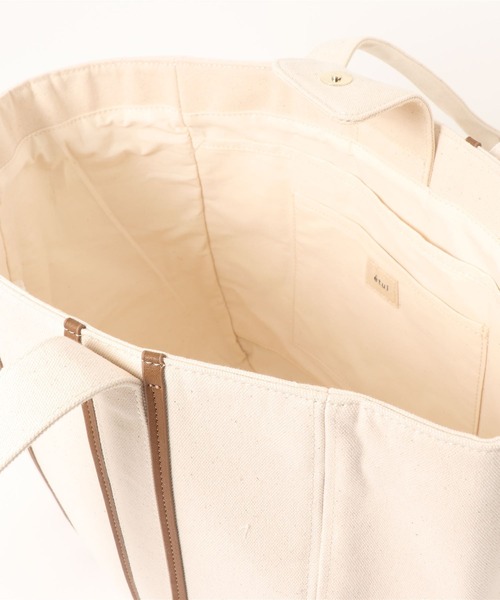 etul（エツル）の「「etul / エツル」リサイクルキャンバス　ライントートバッグL（トートバッグ・レディース・ブラック/ブラウン・FREE）」の13枚目の写真