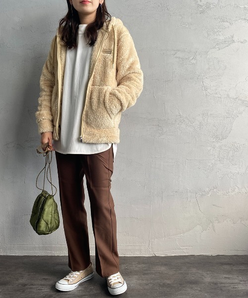 Champion（チャンピオン）の「【WEB限定】[Champion/チャンピオン] ボアフリース ジップフードジャケット（その他アウター・レディース・ブラック/ベージュ/オリーブ/チャコール・M/L/XL）」の18枚目の写真