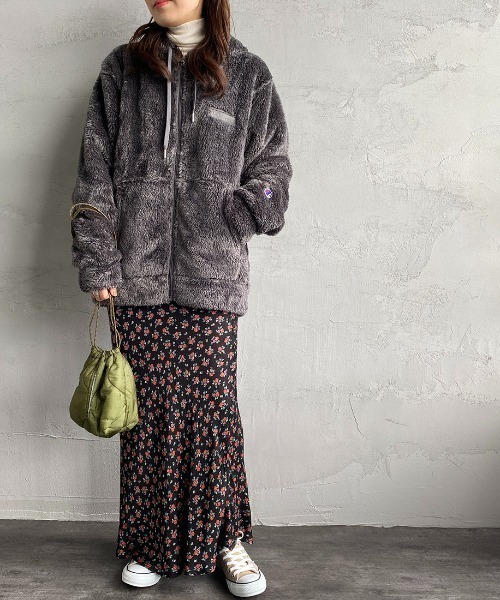 Champion（チャンピオン）の「【WEB限定】[Champion/チャンピオン] ボアフリース ジップフードジャケット（その他アウター・レディース・ブラック/ベージュ/オリーブ/チャコール・M/L/XL）」の7枚目の写真