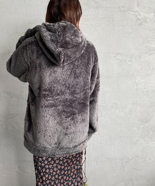 Champion（チャンピオン）の「【WEB限定】[Champion/チャンピオン] ボアフリース ジップフードジャケット（その他アウター・レディース・ブラック/ベージュ/オリーブ/チャコール・M/L/XL）」の22枚目の写真