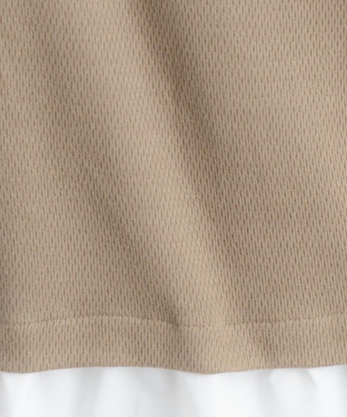 Wordtrobe（ワードトローブ）の「【wordtrobe】ワッフルx布帛ドッキング　プルオーバー（シャツ/ブラウス・レディース・チャコールグレー/ベージュ/ブラウン/カーキ・FREE）」の7枚目の写真