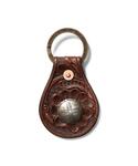 美品】RRL レザー キーホルダー/キーリング コンチョ カービング