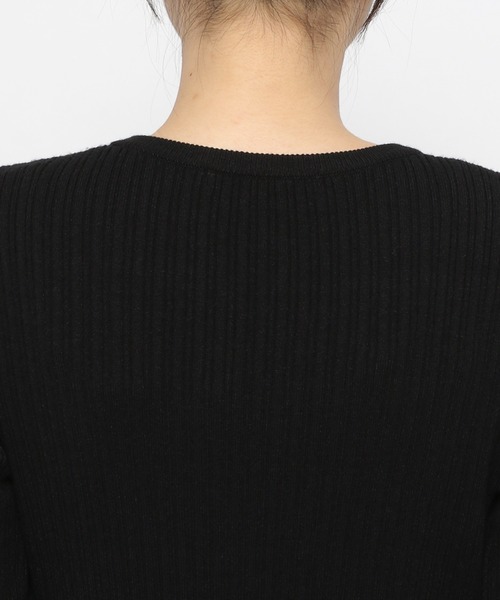 PAGEBOY(ページボーイ)の「キーネックニットワンピース(ワンピース・レディース・ブラック/アイボリー・FREE)」の15枚目の写真