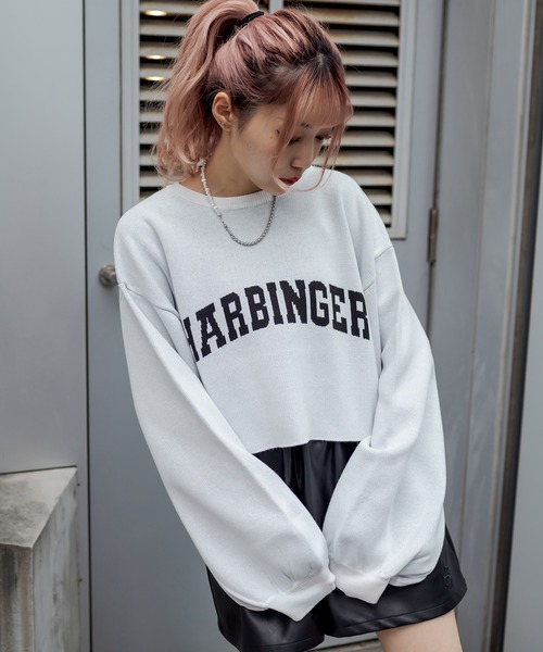 RASVOA(ラスボア)の「ジャガードショートニット(ニット/セーター・レディース・ブラック/グリーン/オフホワイト/グレー・FREE)」の15枚目の写真