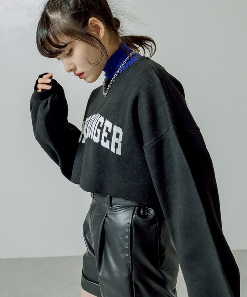 RASVOA(ラスボア)の「ジャガードショートニット(ニット/セーター・レディース・ブラック/グリーン/オフホワイト/グレー・FREE)」の8枚目の写真