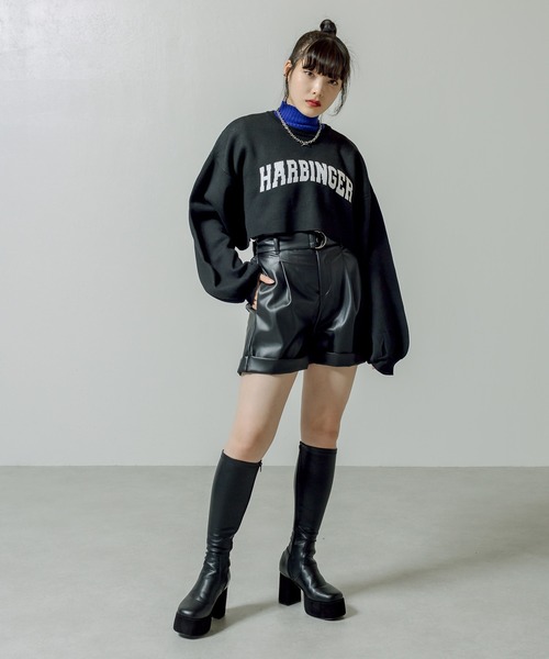 RASVOA(ラスボア)の「ジャガードショートニット(ニット/セーター・レディース・ブラック/グリーン/オフホワイト/グレー・FREE)」の12枚目の写真