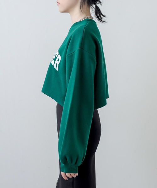 RASVOA(ラスボア)の「ジャガードショートニット(ニット/セーター・レディース・ブラック/グリーン/オフホワイト/グレー・FREE)」の14枚目の写真