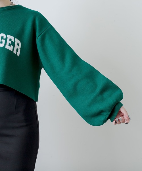 RASVOA(ラスボア)の「ジャガードショートニット(ニット/セーター・レディース・ブラック/グリーン/オフホワイト/グレー・FREE)」の10枚目の写真