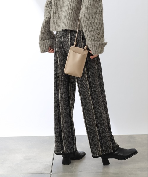 COLONY 2139（コロニートゥーワンスリーナイン）の「モヘヤ混ジャガード柄ニットパンツ(セットアップ対応)（その他パンツ・レディース・ブラック/グリーン/グレイッシュベージュ・MEDIUM/LARGE）」の2枚目の写真