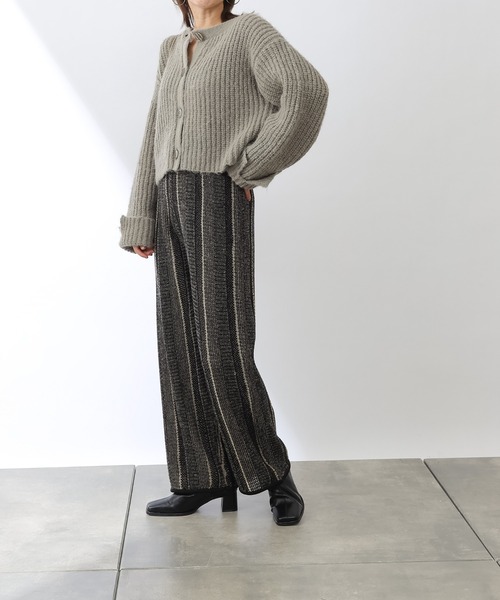 COLONY 2139（コロニートゥーワンスリーナイン）の「モヘヤ混ジャガード柄ニットパンツ(セットアップ対応)（その他パンツ・レディース・ブラック/グリーン/グレイッシュベージュ・MEDIUM/LARGE）」の11枚目の写真
