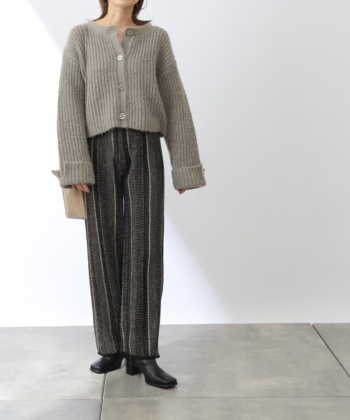 COLONY 2139（コロニートゥーワンスリーナイン）の「モヘヤ混ジャガード柄ニットパンツ(セットアップ対応)（その他パンツ・レディース・ブラック/グリーン/グレイッシュベージュ・MEDIUM/LARGE）」の14枚目の写真