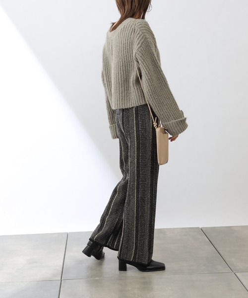 COLONY 2139（コロニートゥーワンスリーナイン）の「モヘヤ混ジャガード柄ニットパンツ(セットアップ対応)（その他パンツ・レディース・ブラック/グリーン/グレイッシュベージュ・MEDIUM/LARGE）」の13枚目の写真