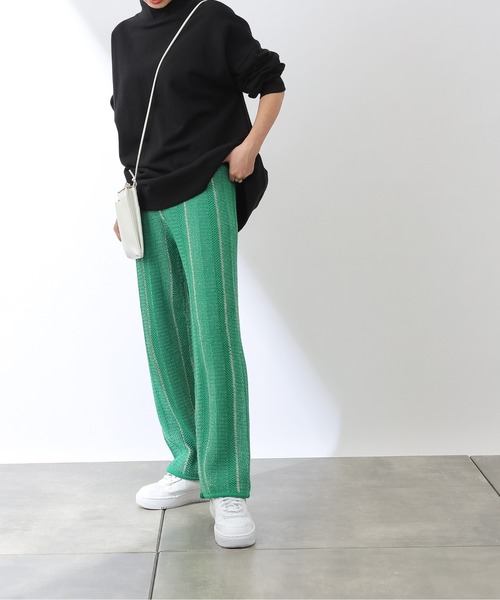 COLONY 2139（コロニートゥーワンスリーナイン）の「モヘヤ混ジャガード柄ニットパンツ(セットアップ対応)（その他パンツ・レディース・ブラック/グリーン/グレイッシュベージュ・MEDIUM/LARGE）」の20枚目の写真