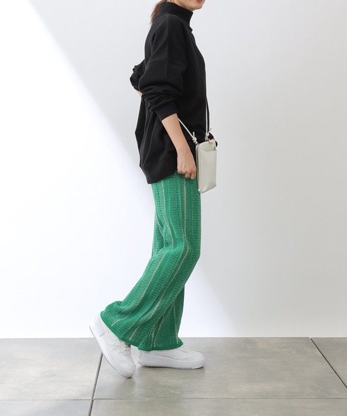 COLONY 2139（コロニートゥーワンスリーナイン）の「モヘヤ混ジャガード柄ニットパンツ(セットアップ対応)（その他パンツ・レディース・ブラック/グリーン/グレイッシュベージュ・MEDIUM/LARGE）」の21枚目の写真