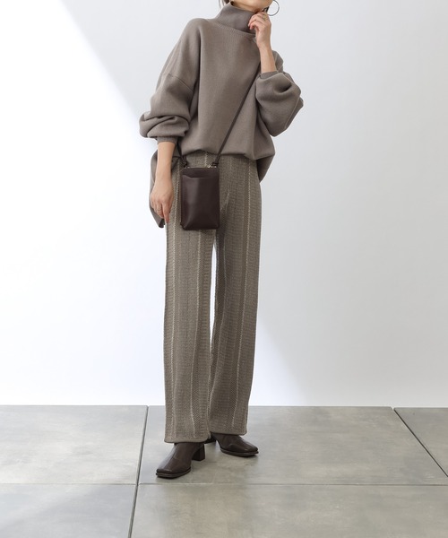 COLONY 2139（コロニートゥーワンスリーナイン）の「モヘヤ混ジャガード柄ニットパンツ(セットアップ対応)（その他パンツ・レディース・ブラック/グリーン/グレイッシュベージュ・MEDIUM/LARGE）」の7枚目の写真