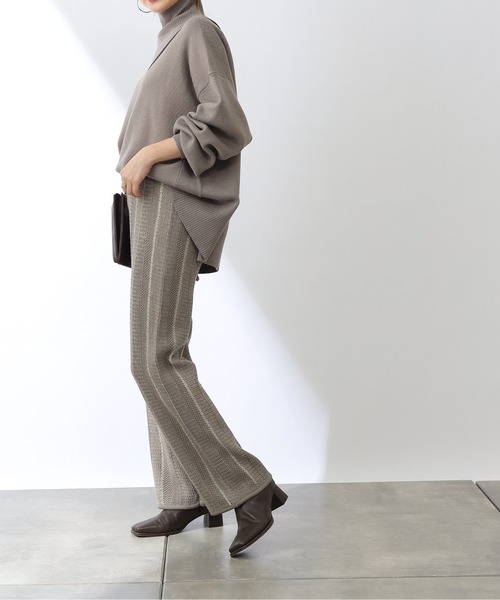 COLONY 2139（コロニートゥーワンスリーナイン）の「モヘヤ混ジャガード柄ニットパンツ(セットアップ対応)（その他パンツ・レディース・ブラック/グリーン/グレイッシュベージュ・MEDIUM/LARGE）」の9枚目の写真