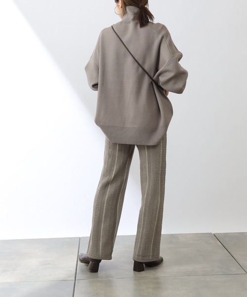 COLONY 2139（コロニートゥーワンスリーナイン）の「モヘヤ混ジャガード柄ニットパンツ(セットアップ対応)（その他パンツ・レディース・ブラック/グリーン/グレイッシュベージュ・MEDIUM/LARGE）」の10枚目の写真