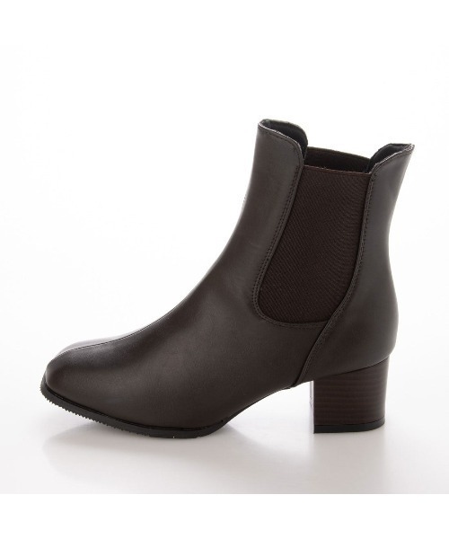 Realta（レアルタ）の「Realta(レアルタ)  スタックヒールスクエアトゥサイドゴア ブーツ（ブーツ・レディース・ダークブラウン/ブラック・M/L/S/LL）」の6枚目の写真