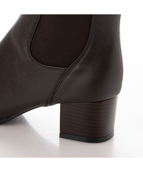 Realta（レアルタ）の「Realta(レアルタ)  スタックヒールスクエアトゥサイドゴア ブーツ（ブーツ・レディース・ダークブラウン/ブラック・M/L/S/LL）」の14枚目の写真