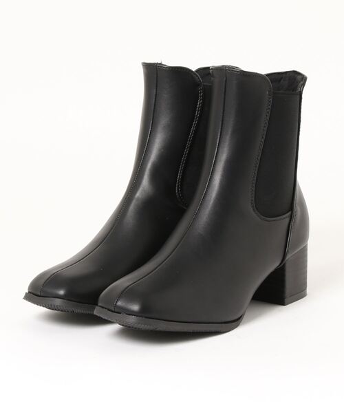 Realta（レアルタ）の「Realta(レアルタ)  スタックヒールスクエアトゥサイドゴア ブーツ（ブーツ・レディース・ダークブラウン/ブラック・M/L/S/LL）」の17枚目の写真
