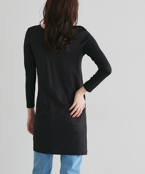 Pierrot（ピエロ）の「［シアバター加工］あったかインナーワンピース（インナーウェア/肌着・レディース・ブラック/オフホワイト・L/M/S）」の11枚目の写真