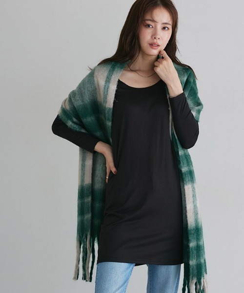 Pierrot（ピエロ）の「［シアバター加工］あったかインナーワンピース（インナーウェア/肌着・レディース・ブラック/オフホワイト・L/M/S）」の10枚目の写真