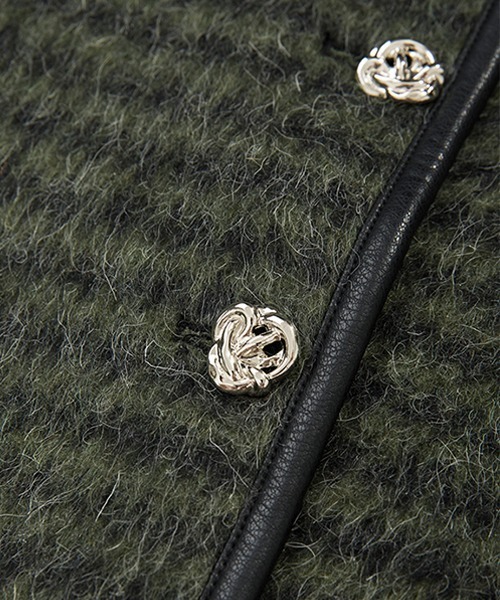 Fano Studios(ファノ ストゥディオズ)の「【Fano Studios】Collarless shaggy short jacket FD21W073(ノーカラージャケット・レディース・モスグリーン・M/L/S)」の14枚目の写真